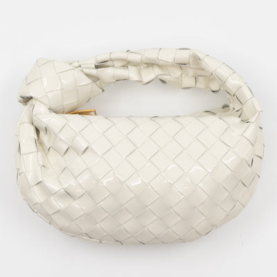 Jodie Mini Intrecciato White Patent Leather