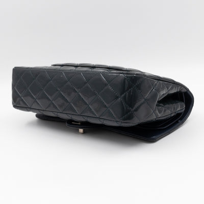 Classic Double Flap Medium Navy Patent Leather