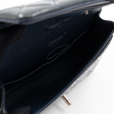 Classic Double Flap Medium Navy Patent Leather