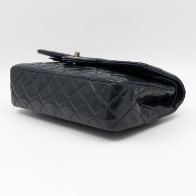 Classic Double Flap Medium Navy Patent Leather
