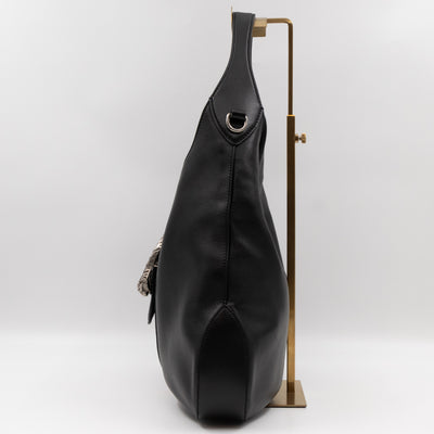 Dionysus Medium Hobo Web Black Leather