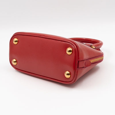 Promenade Mini Red Saffiano Vernice Leather