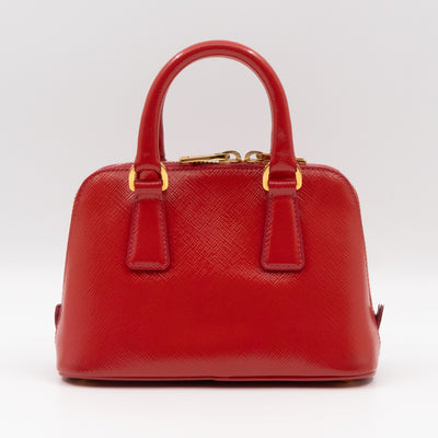 Promenade Mini Red Saffiano Vernice Leather