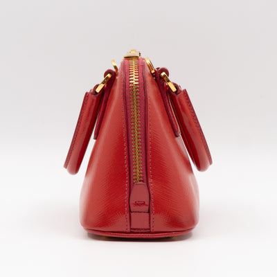 Promenade Mini Red Saffiano Vernice Leather