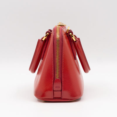 Promenade Mini Red Saffiano Vernice Leather