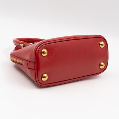 Promenade Mini Red Saffiano Vernice Leather