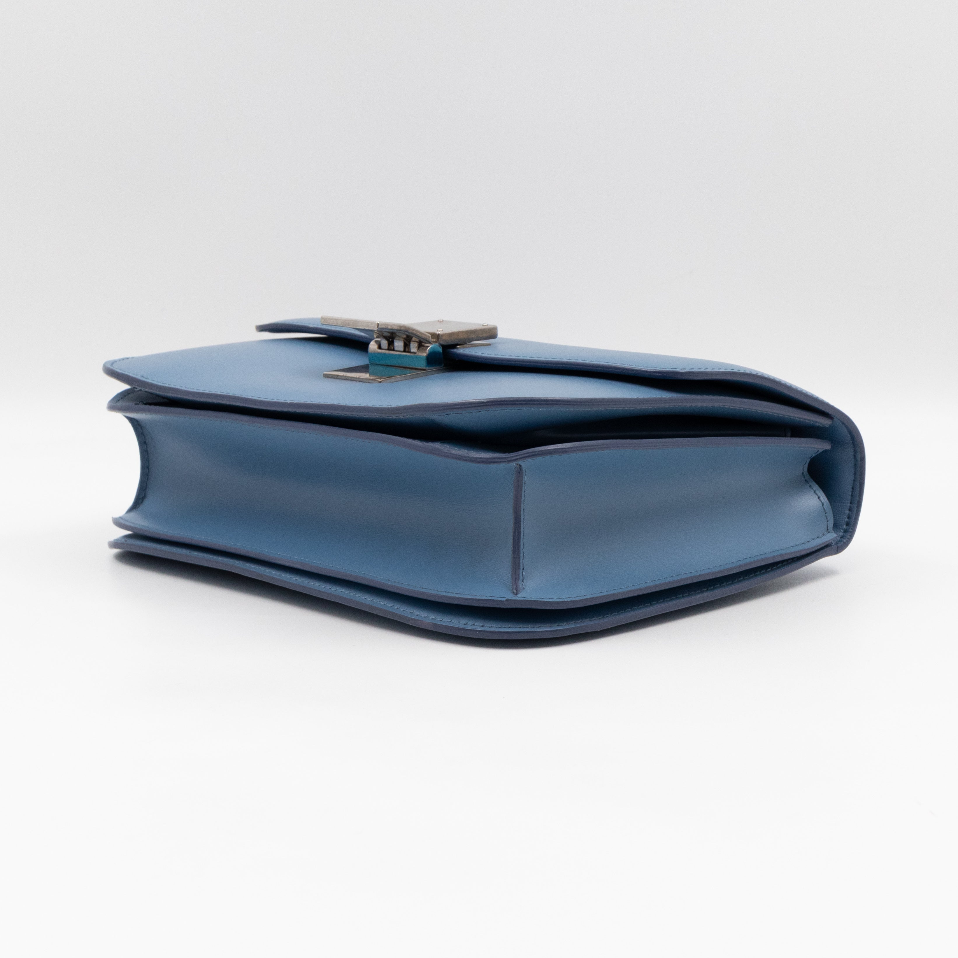 Classic Box Medium Blue Leather