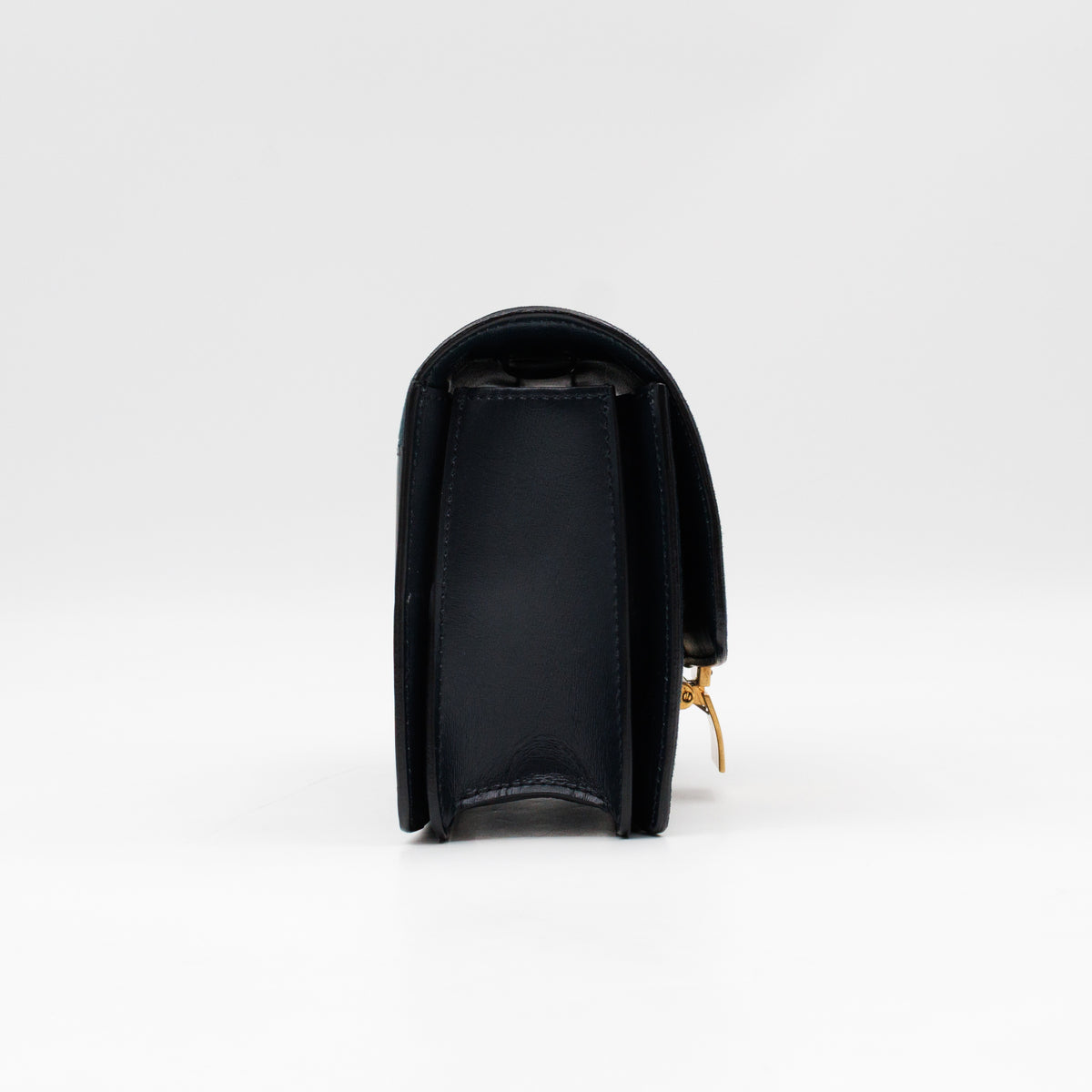 Classic Box Small Green Suede & Black Leather