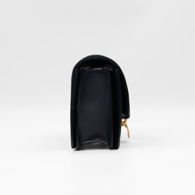Classic Box Small Green Suede & Black Leather