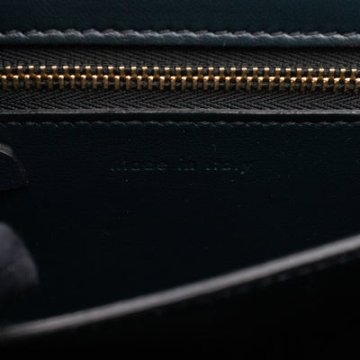 Classic Box Small Green Suede & Black Leather