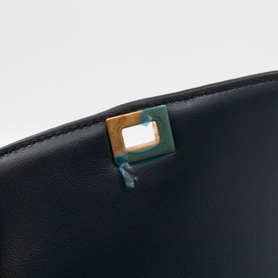 Classic Box Small Green Suede & Black Leather