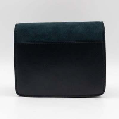 Classic Box Small Green Suede & Black Leather