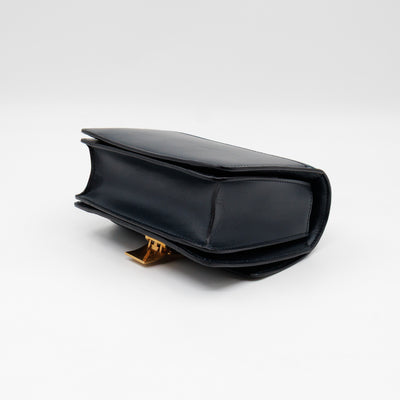 Classic Box Small Green Suede & Black Leather