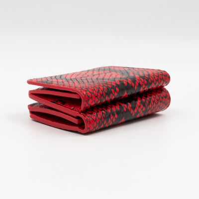 Logo Tri-fold Card Wallet Red Python