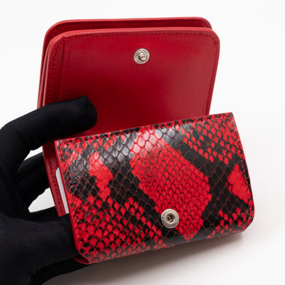 Logo Tri-fold Card Wallet Red Python