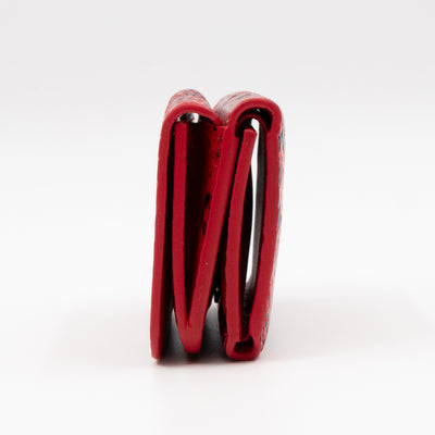 Logo Tri-fold Card Wallet Red Python