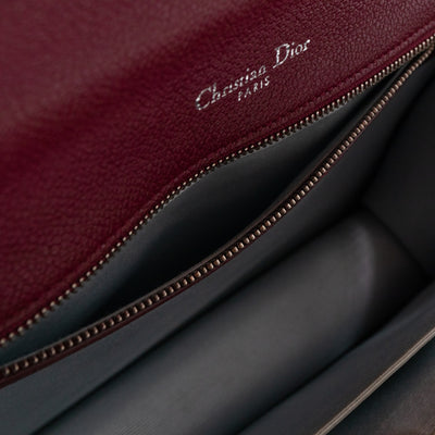 Diorama Medium Flap Bag Burgundy Leather