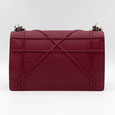 Diorama Medium Flap Bag Burgundy Leather