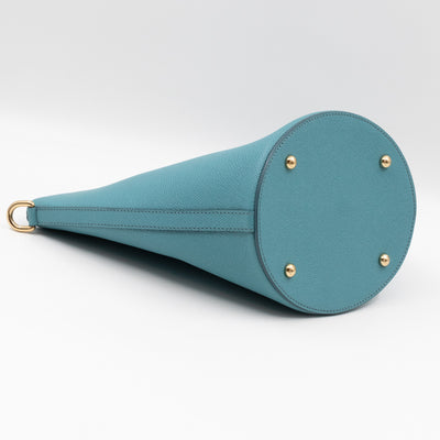 Bucket Tote Bag Blue Dauphine Leather