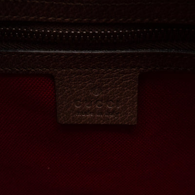 Houndstooth Woven Square Trunk Bag Brown Leather