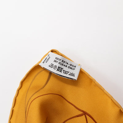 Paris Airplane Square Silk Scarf 90 Yellow