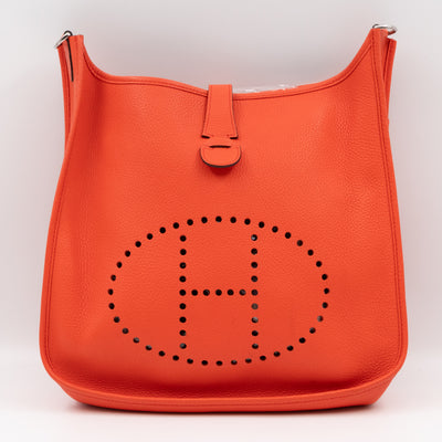 Evelyne III 33 Orange Feu Leather