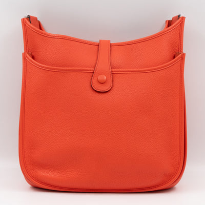 Evelyne III 33 Orange Feu Leather