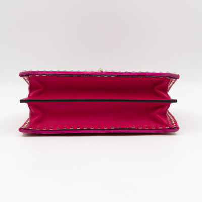 Rockstud No Limit Flap Bag Pink Velvet