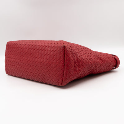 Garda Bella Shoulder Bag Red Intrecciato Lether