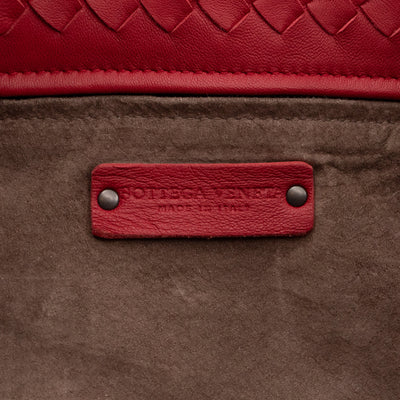 Garda Bella Shoulder Bag Red Intrecciato Lether