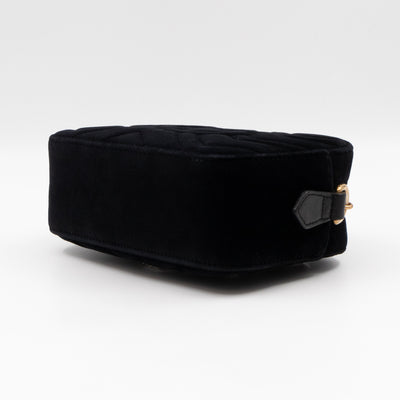 GG Marmont Mini Black Velvet Crystals
