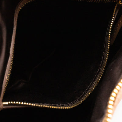 Grommet Tote Caramel Chevron Leather