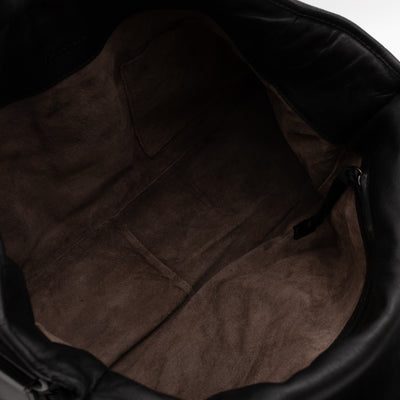 Gardena Messenger Bag Black Intrecciato Leather