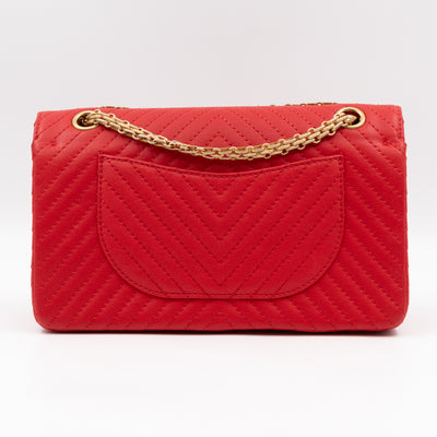 2.55 Reissue 225 Medium Red Chevron Leather