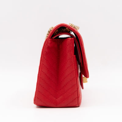 2.55 Reissue 225 Medium Red Chevron Leather