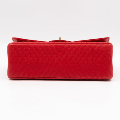 2.55 Reissue 225 Medium Red Chevron Leather