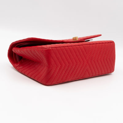 2.55 Reissue 225 Medium Red Chevron Leather