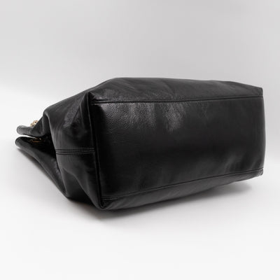 Soho Tassel Chain Tote Crumpled Black Patent Leather