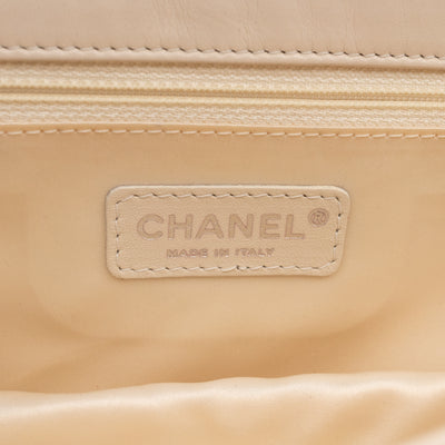 East West Mademoiselle Flap Bag White Leather