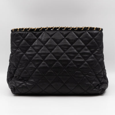 Chain Me Tote Black Calfskin Leather