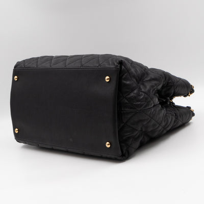Chain Me Tote Black Calfskin Leather