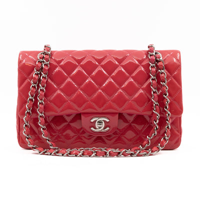 Classic Double Flap Medium Pink Patent Leather