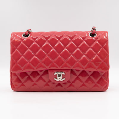 Classic Double Flap Medium Pink Patent Leather