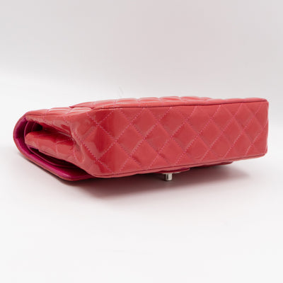 Classic Double Flap Medium Pink Patent Leather