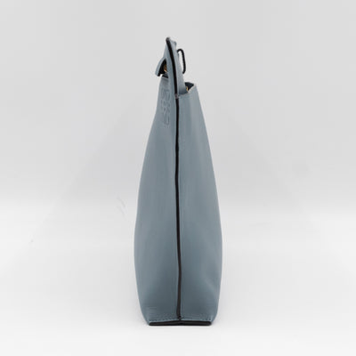T Pouch Large Shoulder Bag Light Blue Leather