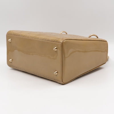 Lady Dior Medium Yellow Patent Leather