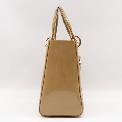 Lady Dior Medium Yellow Patent Leather