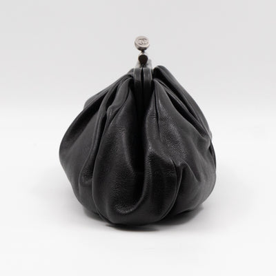 Monte Carlo Clutch Black Leather