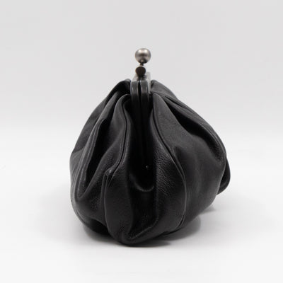 Monte Carlo Clutch Black Leather