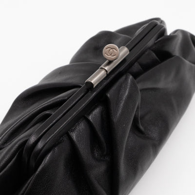 Monte Carlo Clutch Black Leather